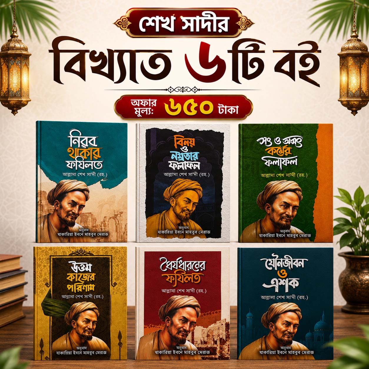 শেখ সাদীর বিখ্যাত ৬টি বই পাচ্ছেন মাত্র ৬৫০ টাকায়।